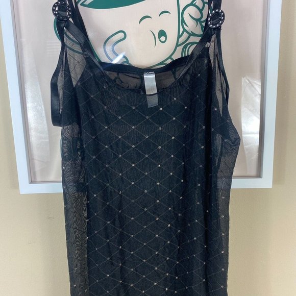 Sheer/Mesh Argyle Slip Dress - Picture 2 of 4